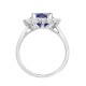 18ct White Gold 0.96ct Natural Diamond Claw-set Cluster Halo Oval Ring - Holds 9x7mm Sapphire 2.00cts