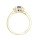 18ct Yellow Gold 0.35ct Natural Diamond Claw-set Cluster Halo Oval Ring - Holds 7x5mm Sapphire 0.75cts
