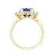 18ct Yellow Gold 0.96ct Natural Diamond Claw-set Cluster Halo Oval Ring - Holds 9x7mm Sapphire 2.00cts
