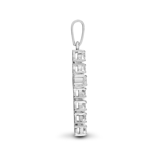 18ct White Gold Natural Diamond Cross
