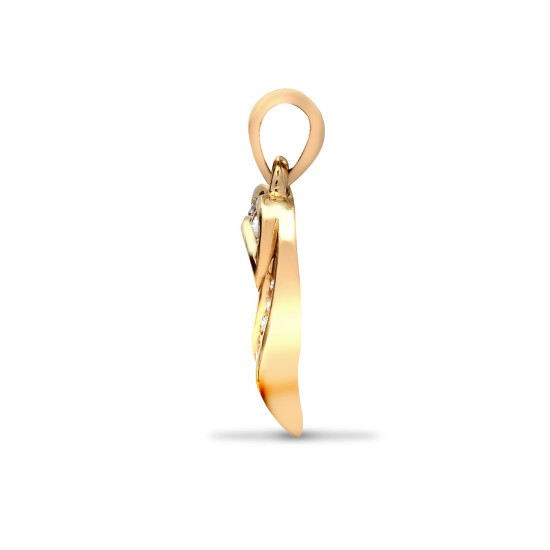 9ct Yellow Gold Natural Diamond Heart Pendant