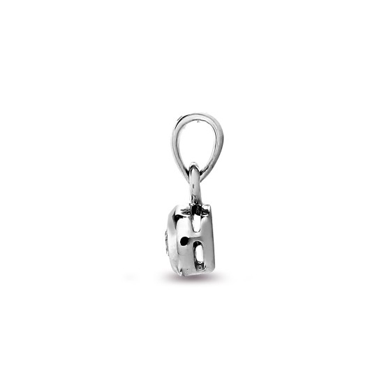 9ct White 10pts Rub over Pendant
