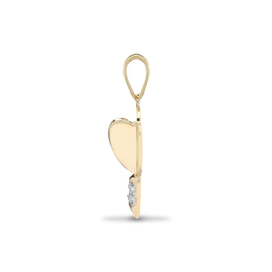 9ct White Gold Natural Diamond Dart Pendant