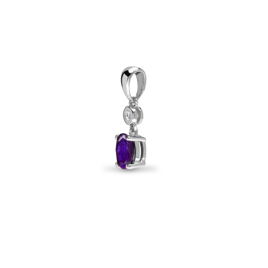 9ct White Dia-4pts Tanz-37pts Drop Pendant