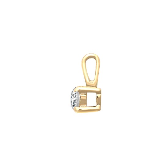 9ct Yellow 0.10ct 4 Claw Natural Diamond Solitaire Pendant