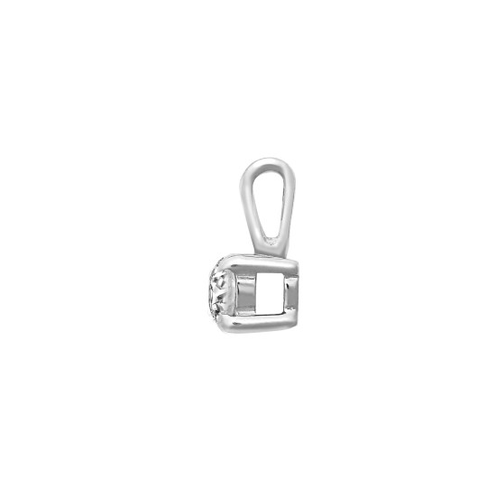 9ct White 0.30ct 4 Claw Natural Diamond Solitaire Pendant