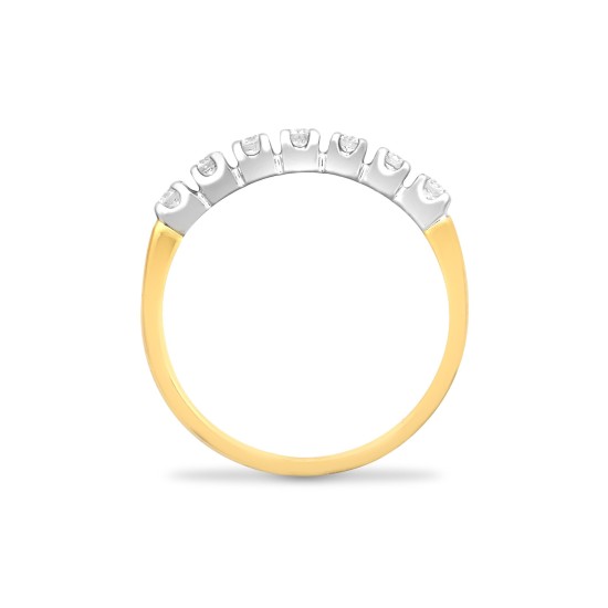 9ct Yellow Gold Natural Diamond 7 Stone Half Eternity Ring