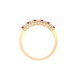 9ct Yellow Gold Natural Diamond 10pts & Ruby 15pts Half Eternity Ring