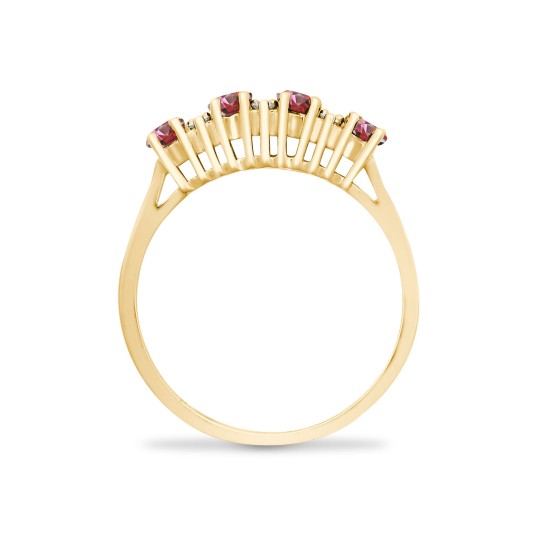 9ct Yellow Gold Natural Diamond 12pts & Ruby 92pts Ring