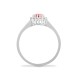 9ct White Gold Natural Diamond 12pts & Ruby 60pts Ring