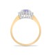 9ct Yellow Gold Natural Diamond 23pts & Tanzanite 73pts Ring