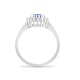 9ct White Gold Natural Diamond 23pts & Sapphire 1.10ct Ring