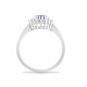 9ct White Gold Natural Diamond 23pts & Amethyst 70pts Ring