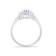 9ct White Gold Natural Diamond 23pts & Tanzanite 73pts Ring