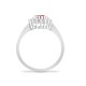 9ct White Gold Natural Diamond 23pts & Ruby 1.10ct Ring