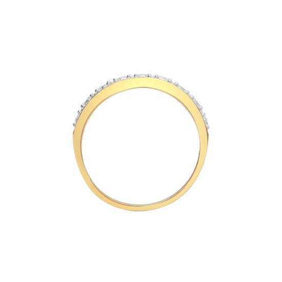 9ct Yellow Gold Half Eternity Natural Diamond Ring