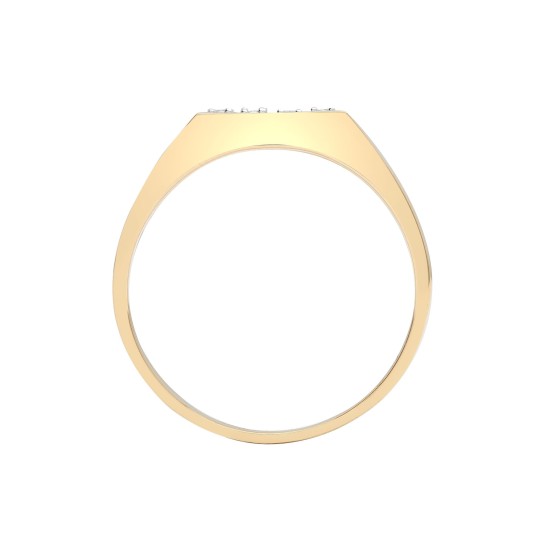 9ct Yellow Gold Gents Natural Diamond Ring