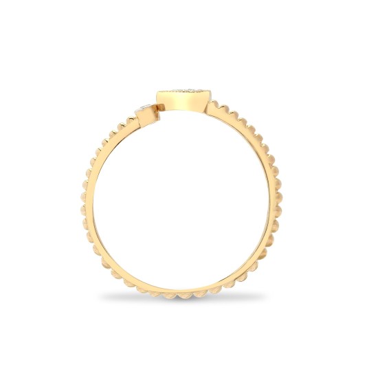 9ct Yellow 7pts Natural Diamond Heart Ring