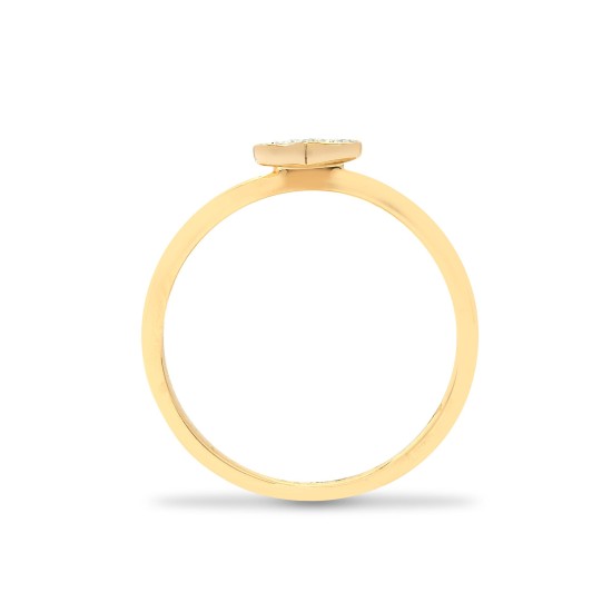 9ct Yellow 7pts Natural Diamond Heart Ring