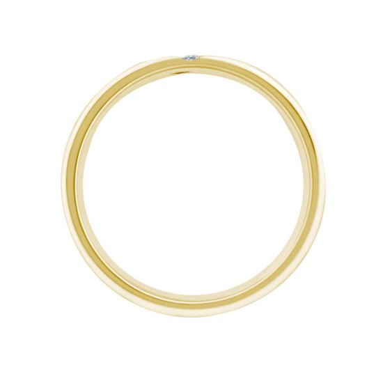 9ct Gold Yellow Natural Diamond Rubover set Wedding Ring