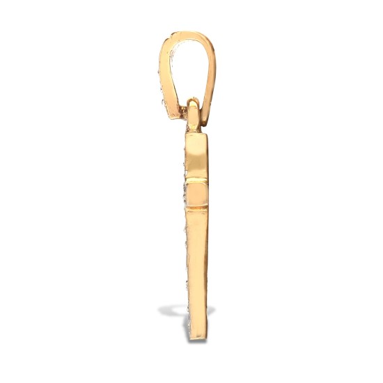 9ct Yellow Gold Natural Diamond Cross
