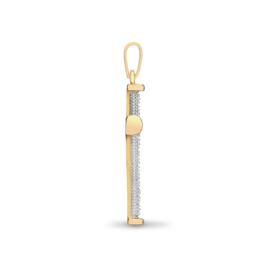 9ct Yellow Gold Natural Diamond Cross