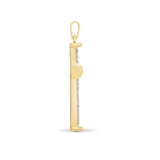 9ct Yellow Gold Natural Diamond Cross