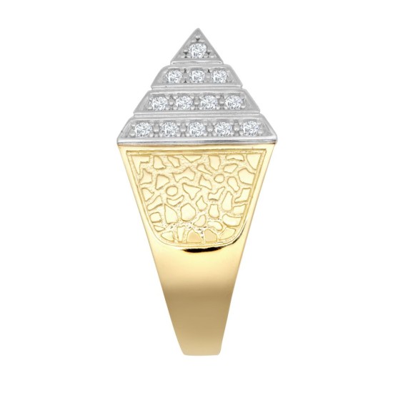 9ct Yellow Gold Half Ounce CZ Set Pyramid Ring
