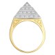 9ct Yellow Gold Half Ounce CZ Set Pyramid Ring