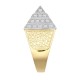 9ct Yellow Gold Half Ounce CZ Set Pyramid Ring