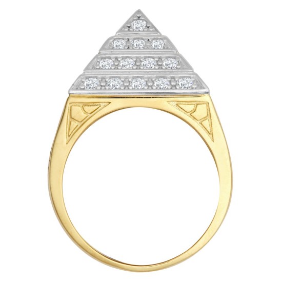 9ct Yellow Gold Half Ounce CZ Set Pyramid Ring