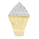 9ct Yellow Gold 1.5 Ounce CZ Set Pyramid Ring
