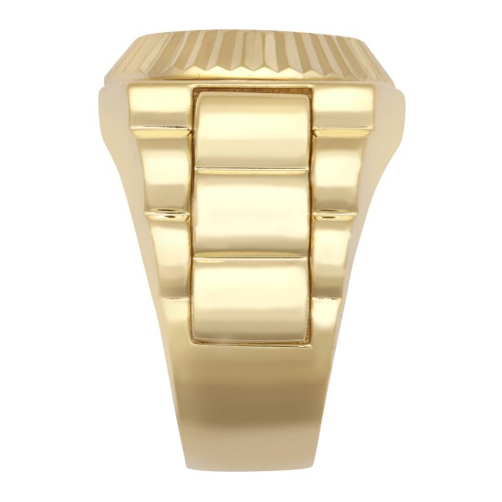 9ct Yellow Gold CZ Set Watch Strap & Bezel Ring