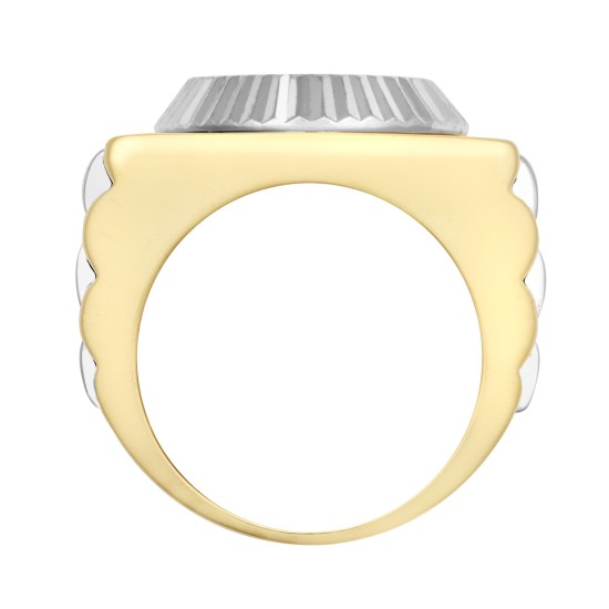 9ct Yellow & White Gold CZ Set Watch Strap & Bezel Ring