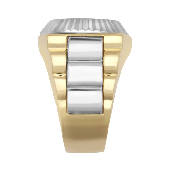 9ct Yellow & White Gold CZ Set Watch Strap & Bezel Ring