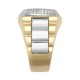 9ct Yellow & White Gold CZ Set Watch Strap & Bezel Ring