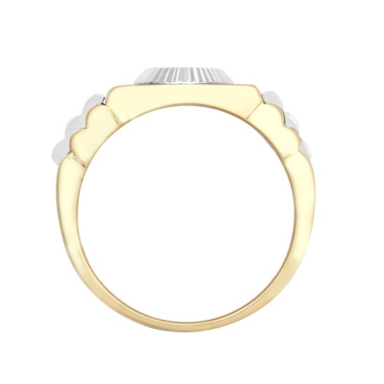 9ct Yellow & White Gold CZ Set Watch Strap & Bezel Ring