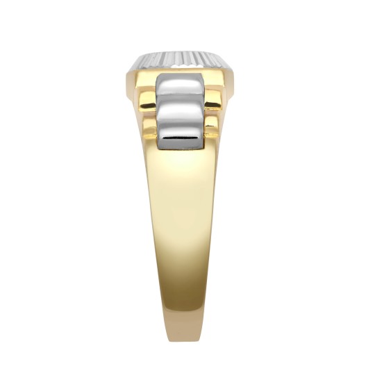 9ct Yellow & White Gold CZ Set Watch Strap & Bezel Ring