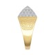 9ct Yellow Gold CZ Set Pyramid Ring
