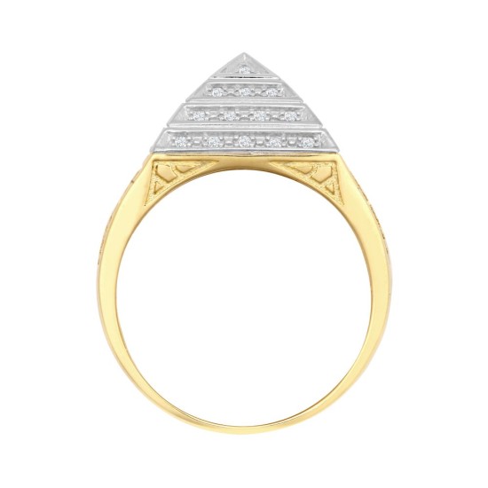 9ct Yellow Gold CZ Set Pyramid Ring