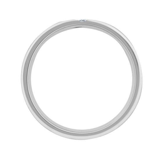 Platinum 4mm Natural Diamond 15pts Rubover set Wedding Ring