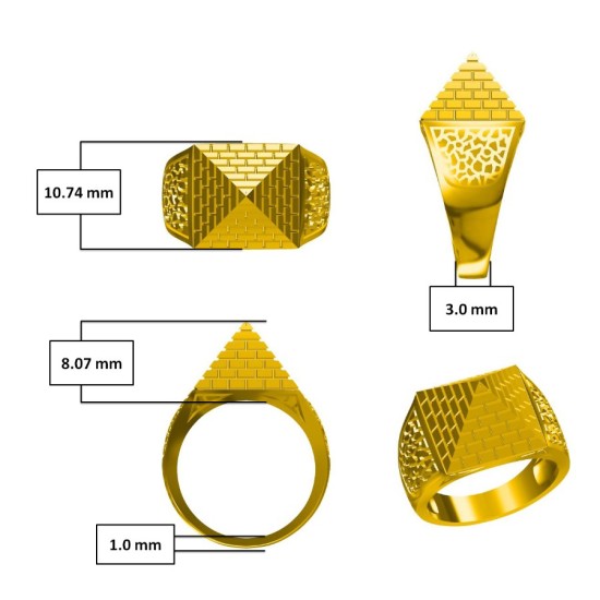 9ct Yellow Gold Child's Pyramid Ring