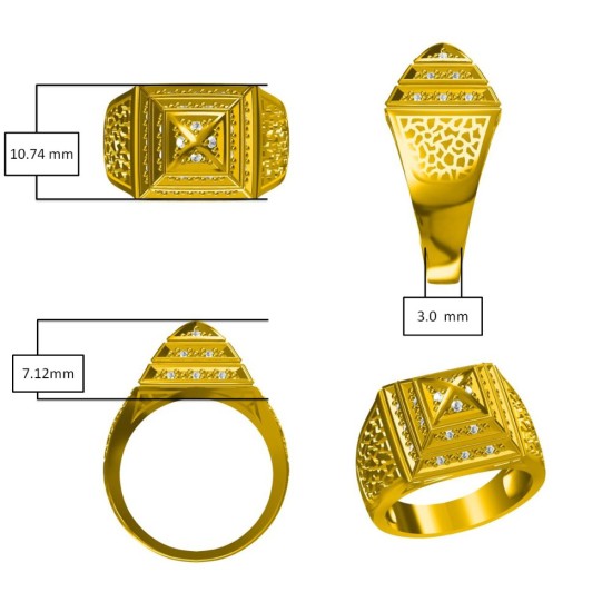 9ct Yellow Gold Child's CZ Set Pyramid Ring