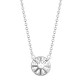 18ct White Gold 0.12ct Natural Diamond Halo Pendant with 16"-18" Chain Extender