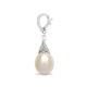 18ct White Gold Natural Diamond And Pearl Pendant