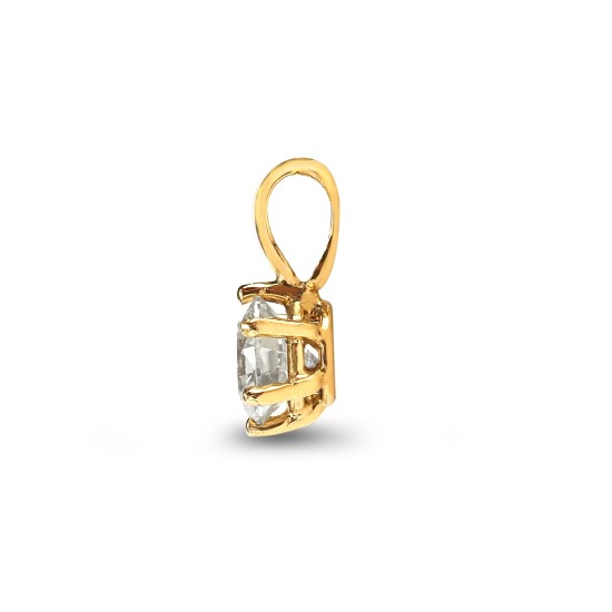 18ct Yellow Gold 15pts 6 Claw Natural Diamond Solitaire Pendant
