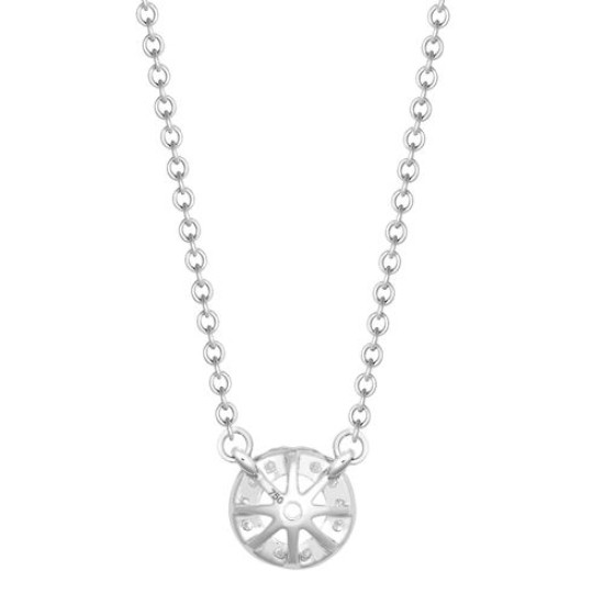 18ct White Gold 0.08ct Natural Diamond Halo Pendant with 16"-18" Chain Extender set with a 0.25ct G SI1 Diamond
