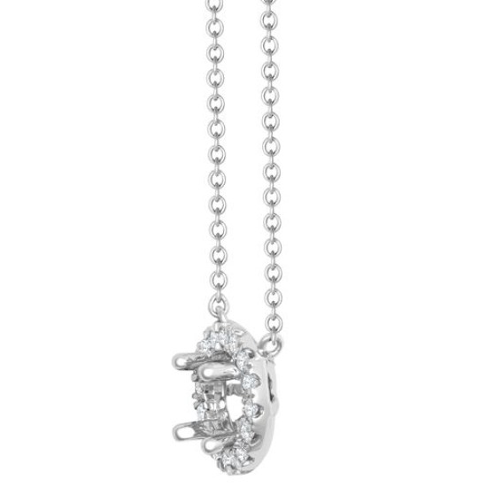 18ct White Gold 0.20ct Natural Diamond Halo Pendant with 16"-18" Chain Extender set with a 1.00ct G SI1 Diamond