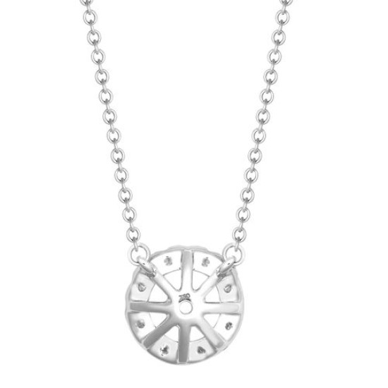 18ct White Gold 0.20ct Natural Diamond Halo Pendant with 16"-18" Chain Extender set with a 1.00ct G SI1 Diamond