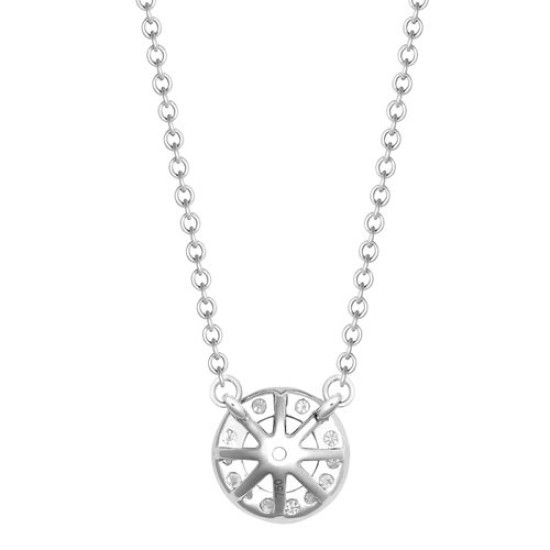18ct White Gold 0.12ct Natural Diamond Halo Pendant with 16"-18" Chain Extender set with a 0.50ct J I1 Diamond